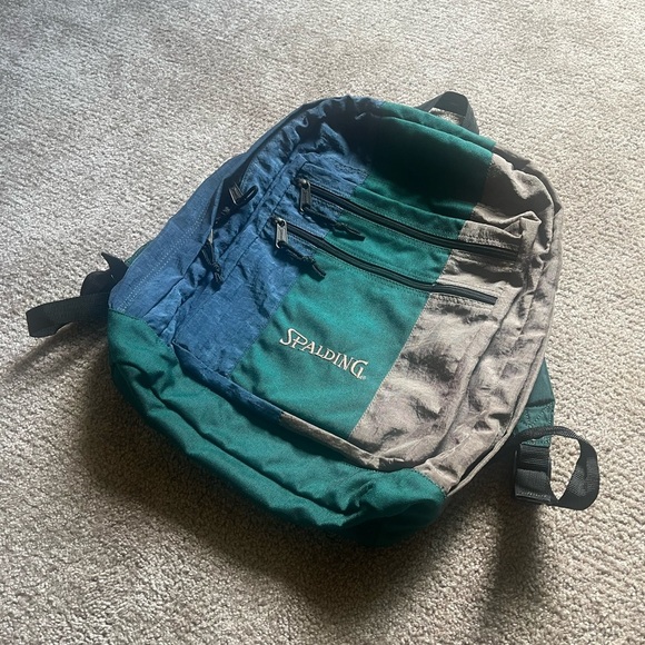 VTG 90’s Spalding Three Tone Green Backpack - Picture 2 of 5